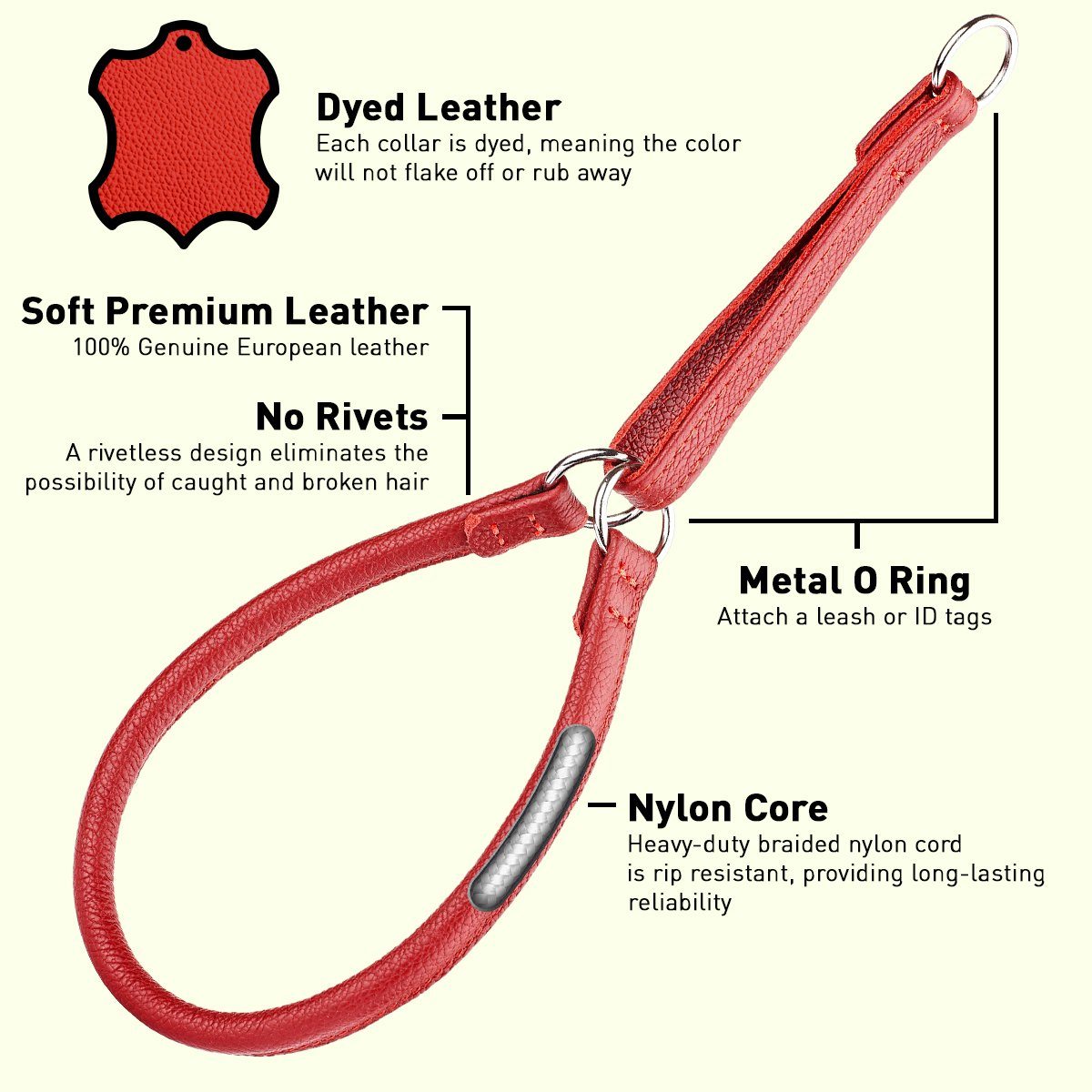 Soft Leather Round Martingale Collar