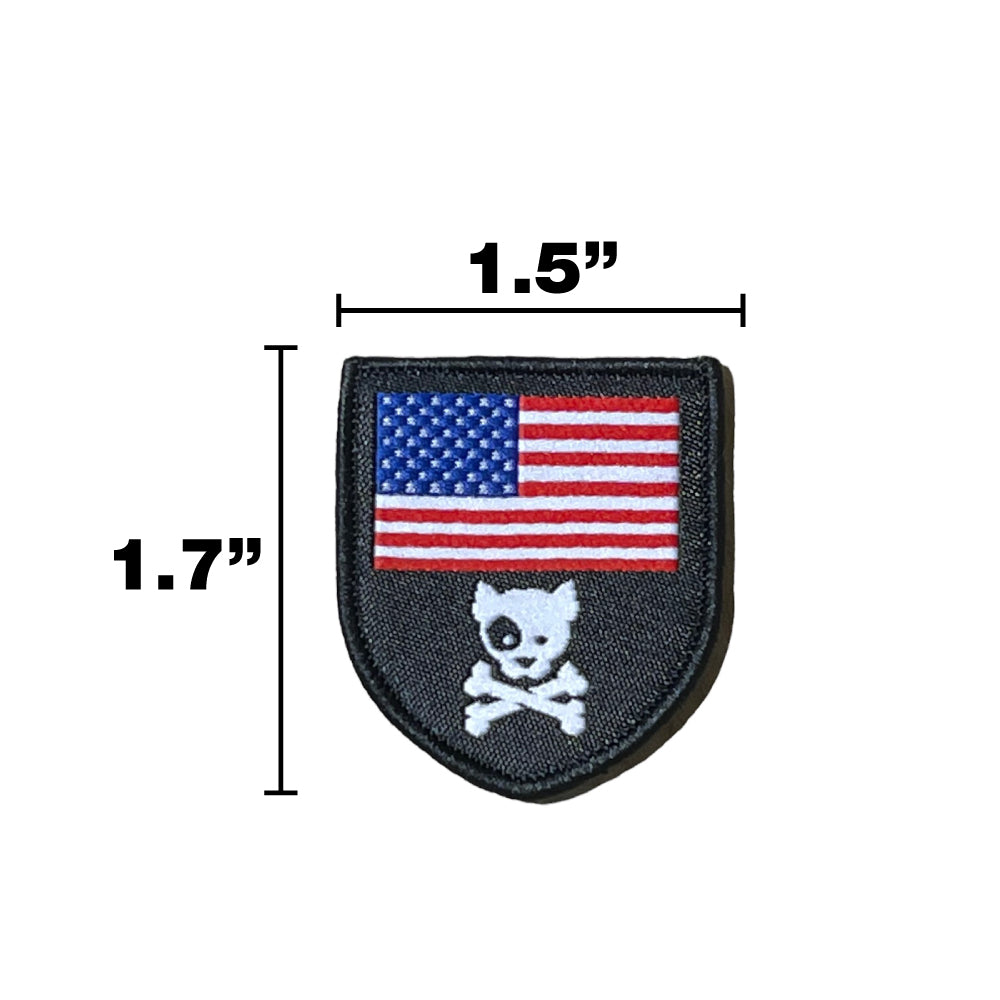 MINI AMERICAN DOG & CROSSBONES SHIELD Morale Patch