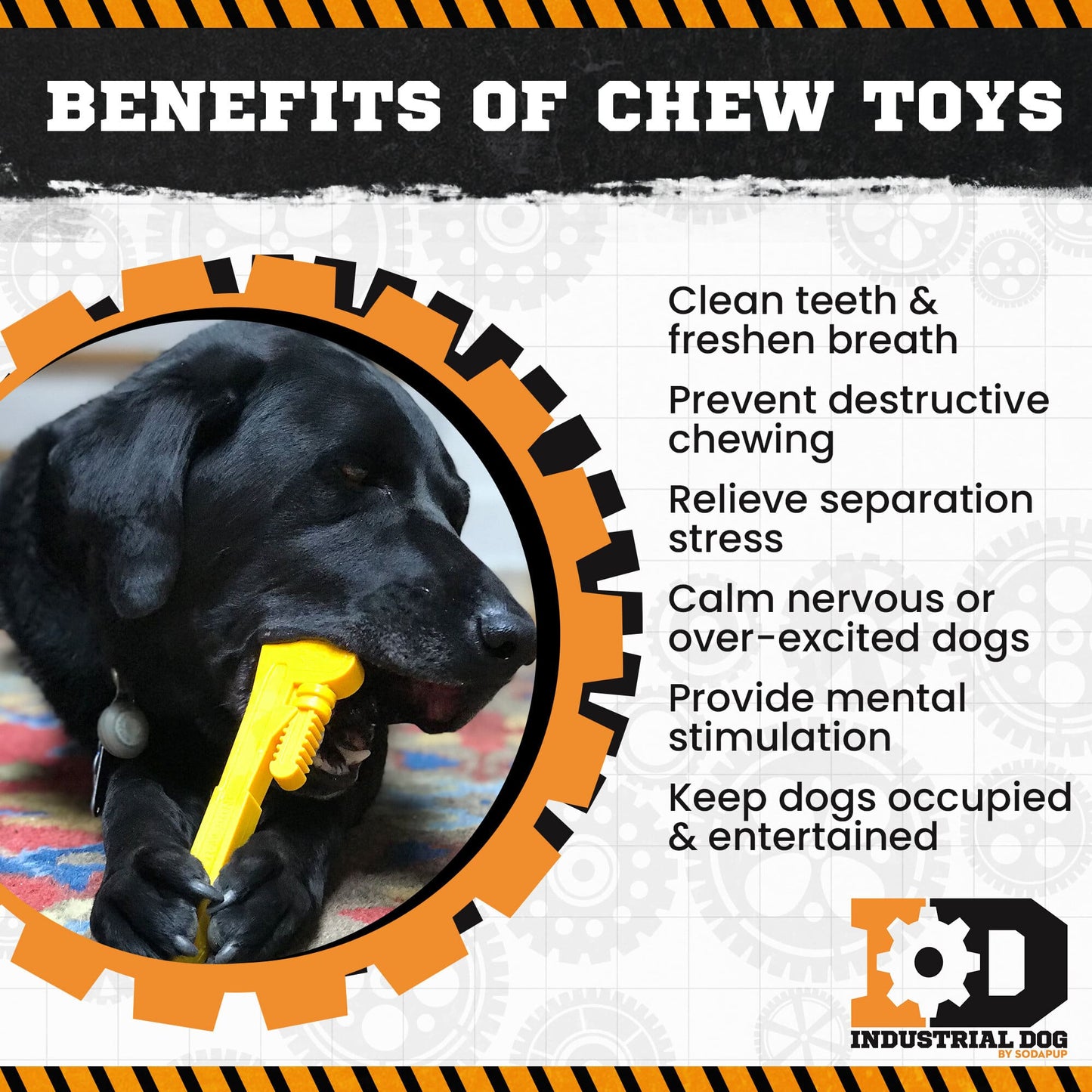 ID Pipe Wrench Ultra Durable Nylon Dog Chew Toy