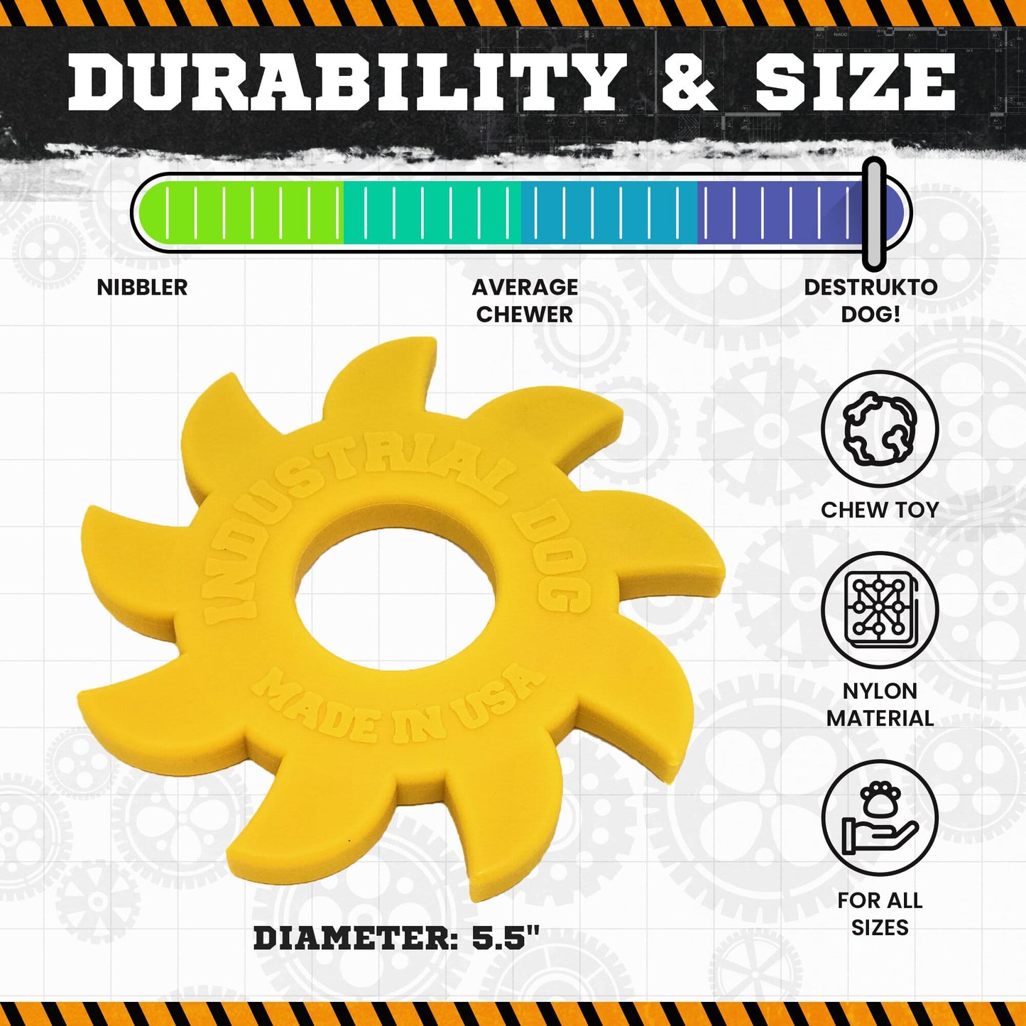 ID Circular Saw Blade Ultra Durable Nylon Dog Chew Toy