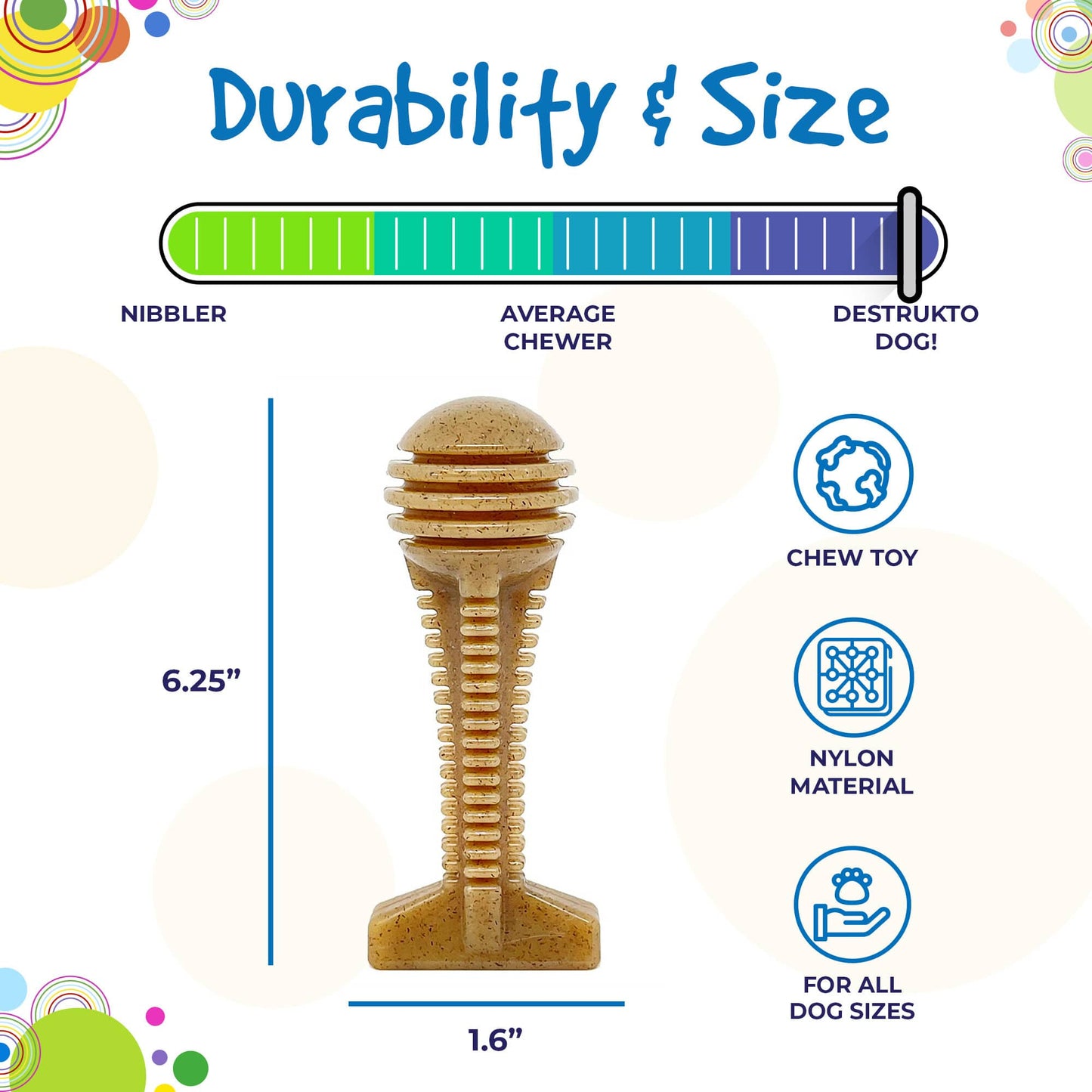 Honey Bone Dental Tower eChew Ultra Durable Nylon Dog Chew Toy