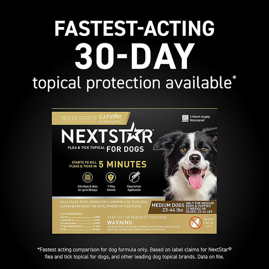 Nextstar Flea & Tick Topical for Medium Dogs, 23-44 lbs