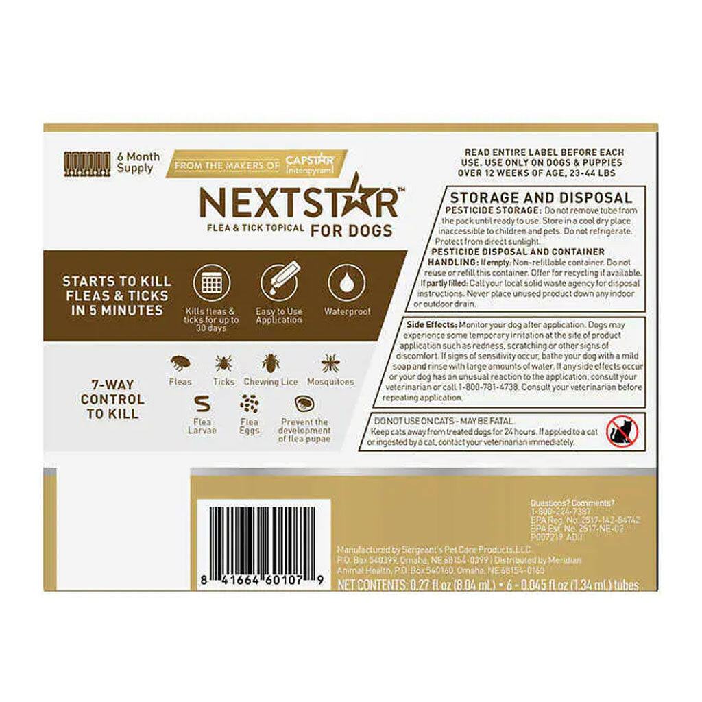 Nextstar Flea & Tick Topical for Medium Dogs, 23-44 lbs