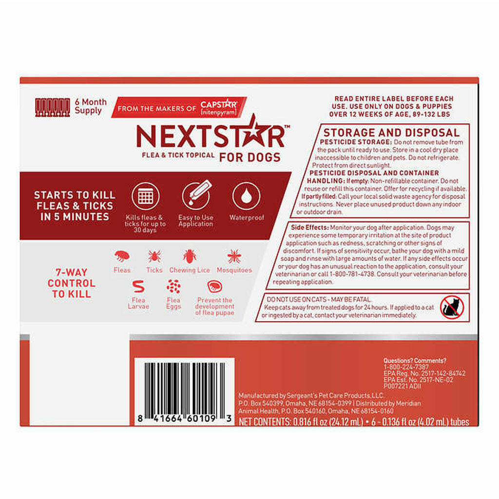Nextstar Flea & Tick Topical for X-Large Dogs, 89-132 lbs