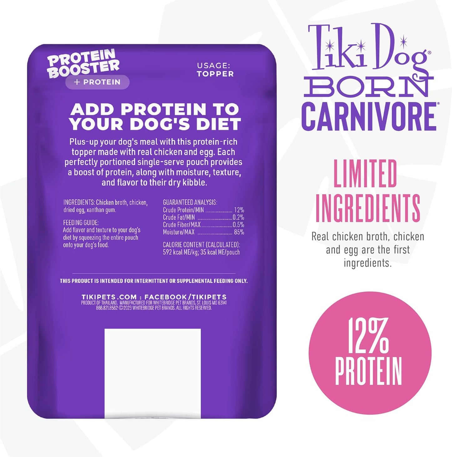 Tiki Dog Carnivore Topper Chicken & Egg 2.1oz