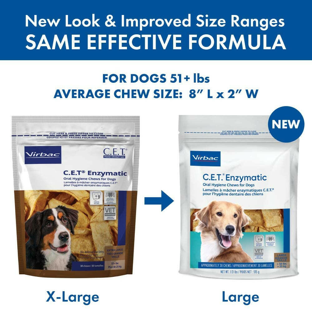 C.E.T. Enzymatic Dental Chews for Large Dogs Over 50 lbs