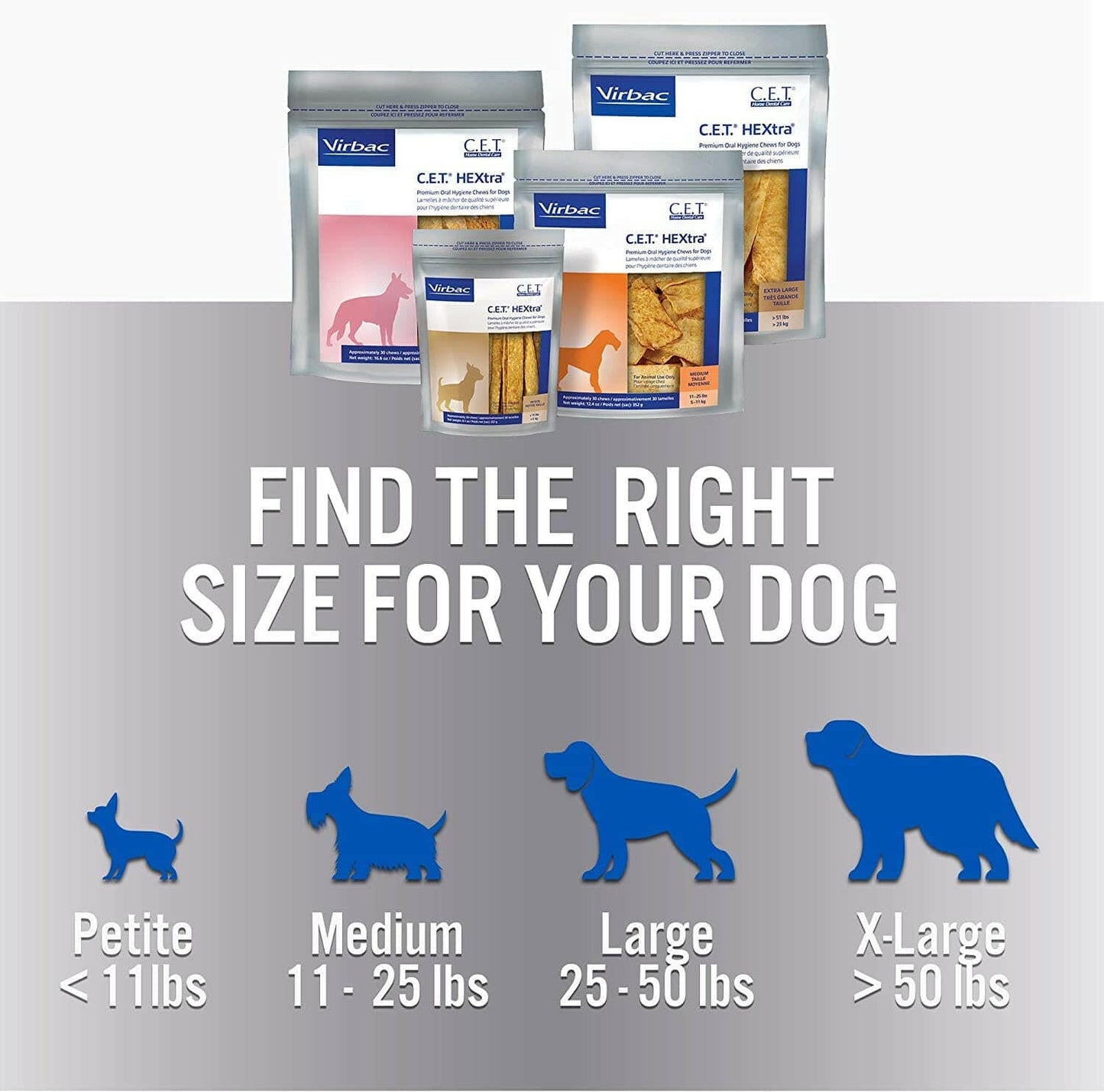 C.E.T. HEXtra Dental Chews for Small Dogs 11-25 lbs