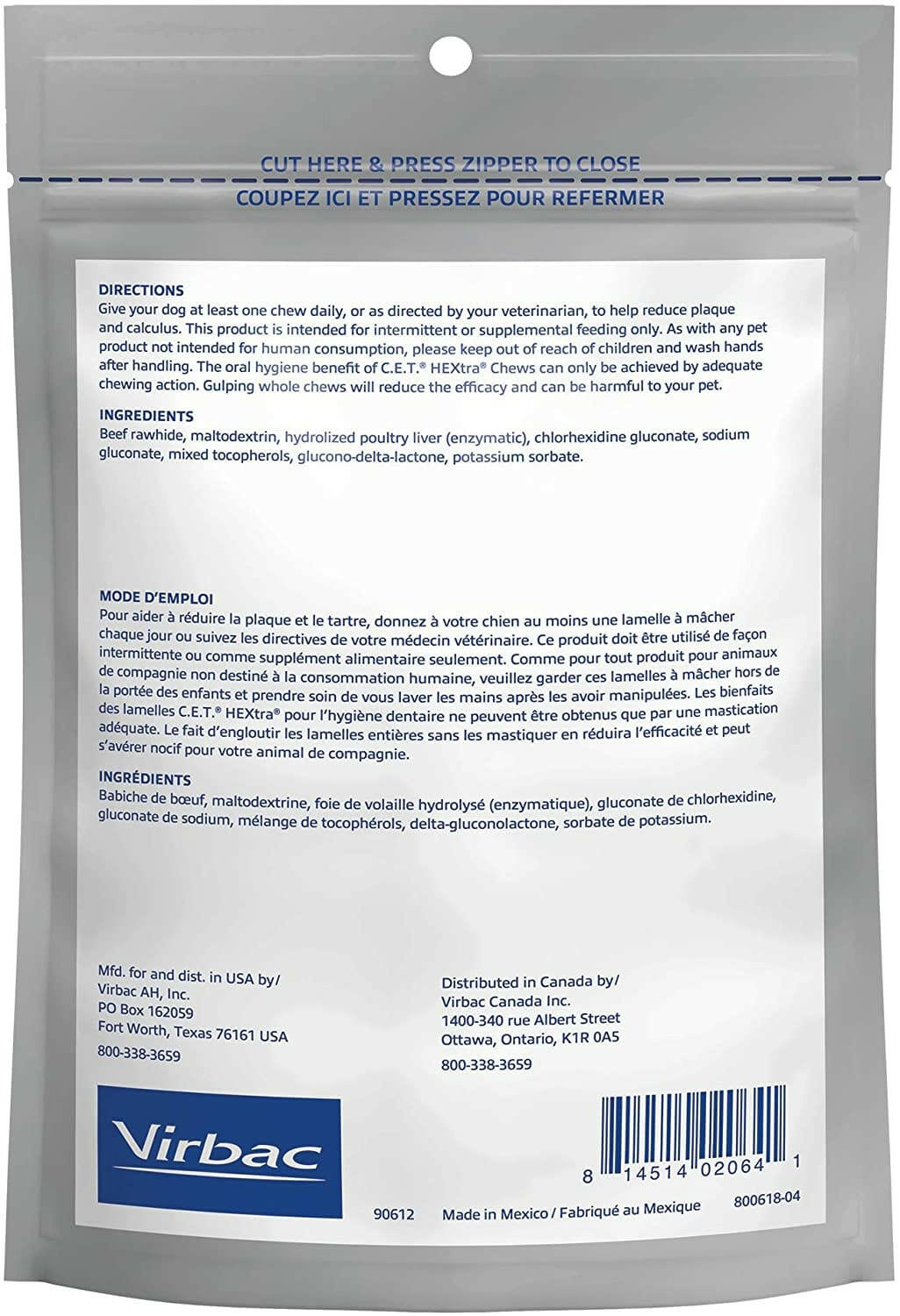 C.E.T. HEXtra Dental Chews for Extra Small Dogs Under 11 lbs