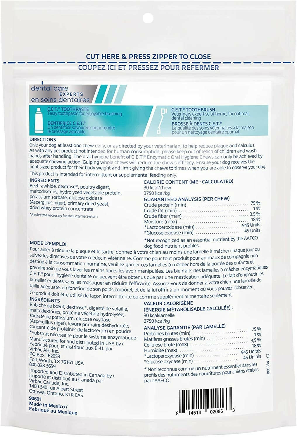 C.E.T. Enzymatic Dental Chews for Extra Small Dogs Under 11 lbs