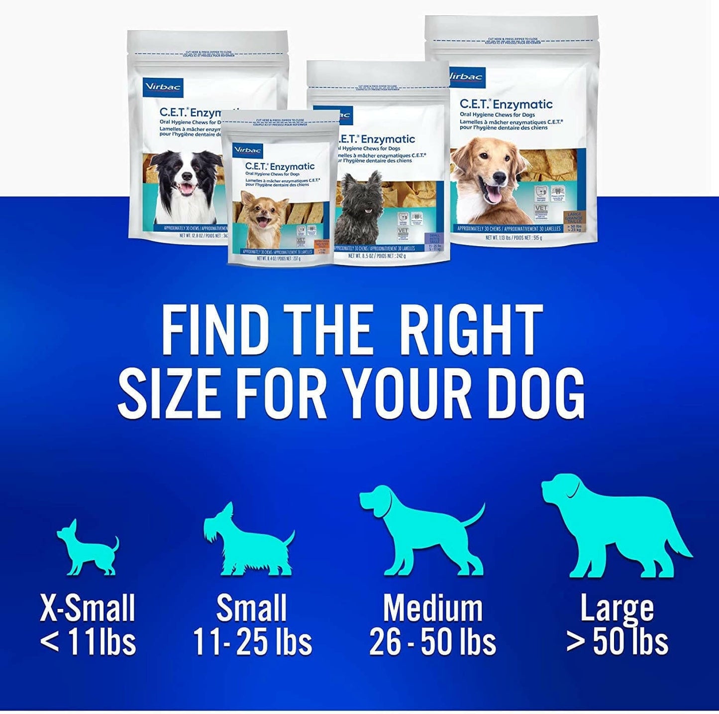 C.E.T. Enzymatic Dental Chews for Large Dogs Over 50 lbs