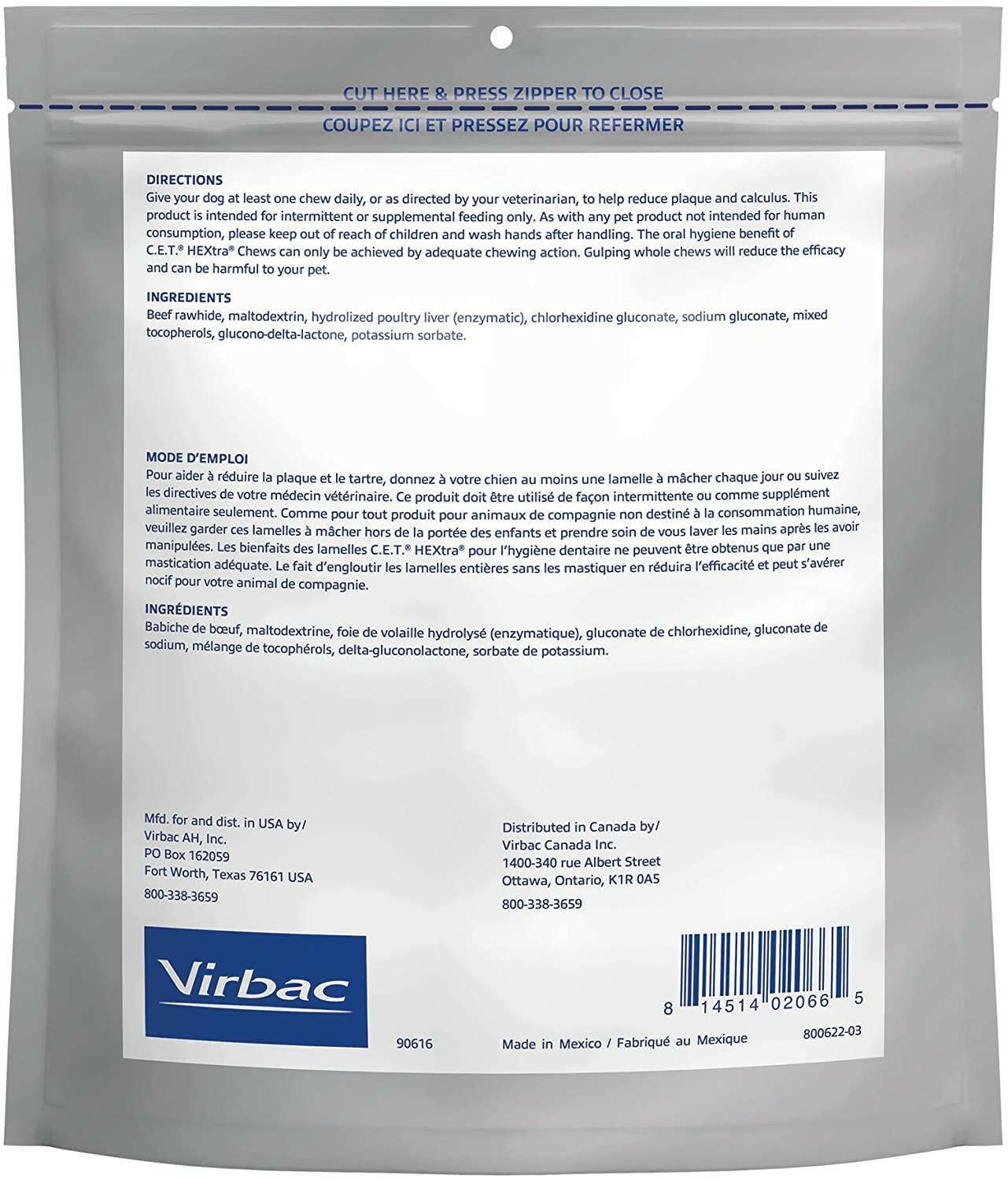 C.E.T. HEXtra Dental Chews for Medium Dogs 26-50 lbs