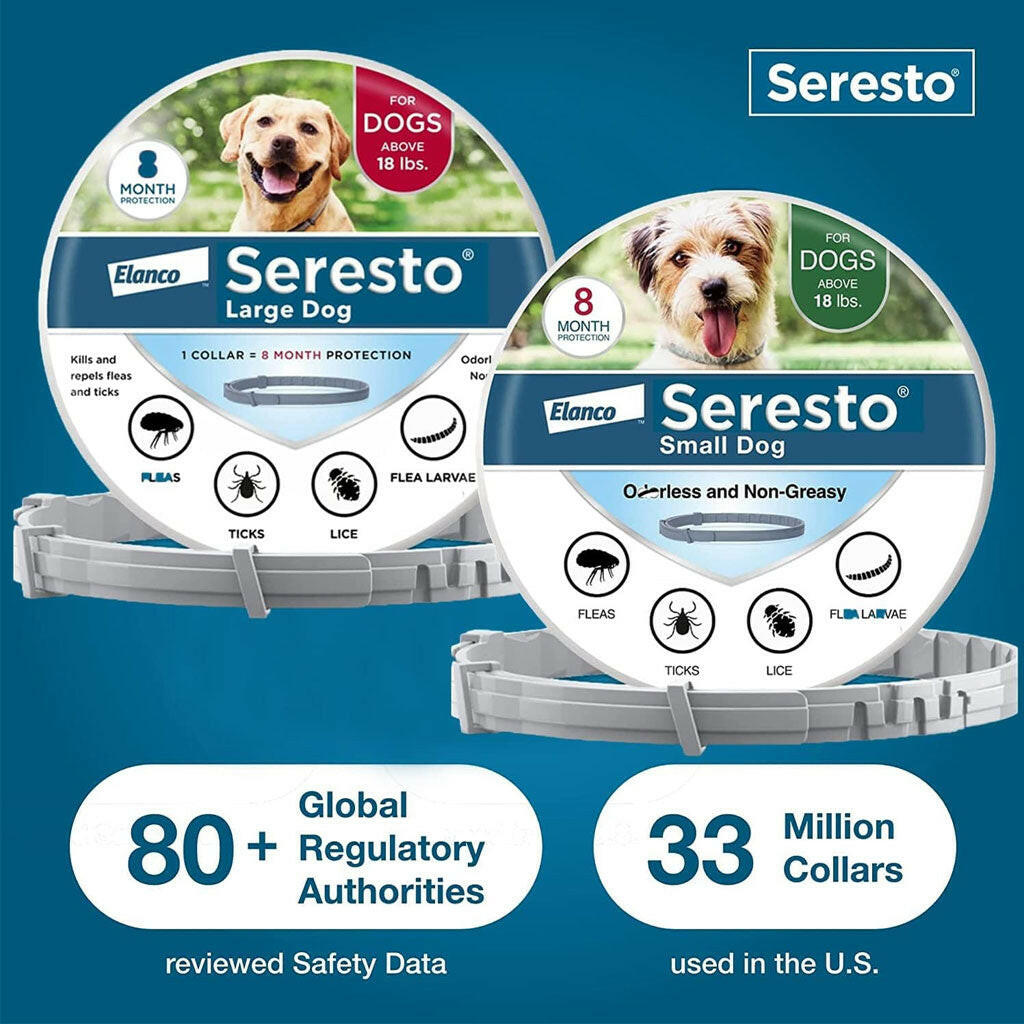 Seresto Flea & Tick Collar for Dogs, over 18 lbs + Flea & Tick Collar for Dogs, up to 18 lbs