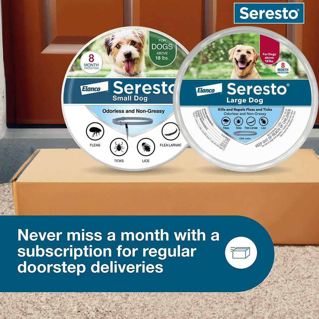Seresto Flea & Tick Collar for Dogs, over 18 lbs + Flea & Tick Collar for Dogs, up to 18 lbs