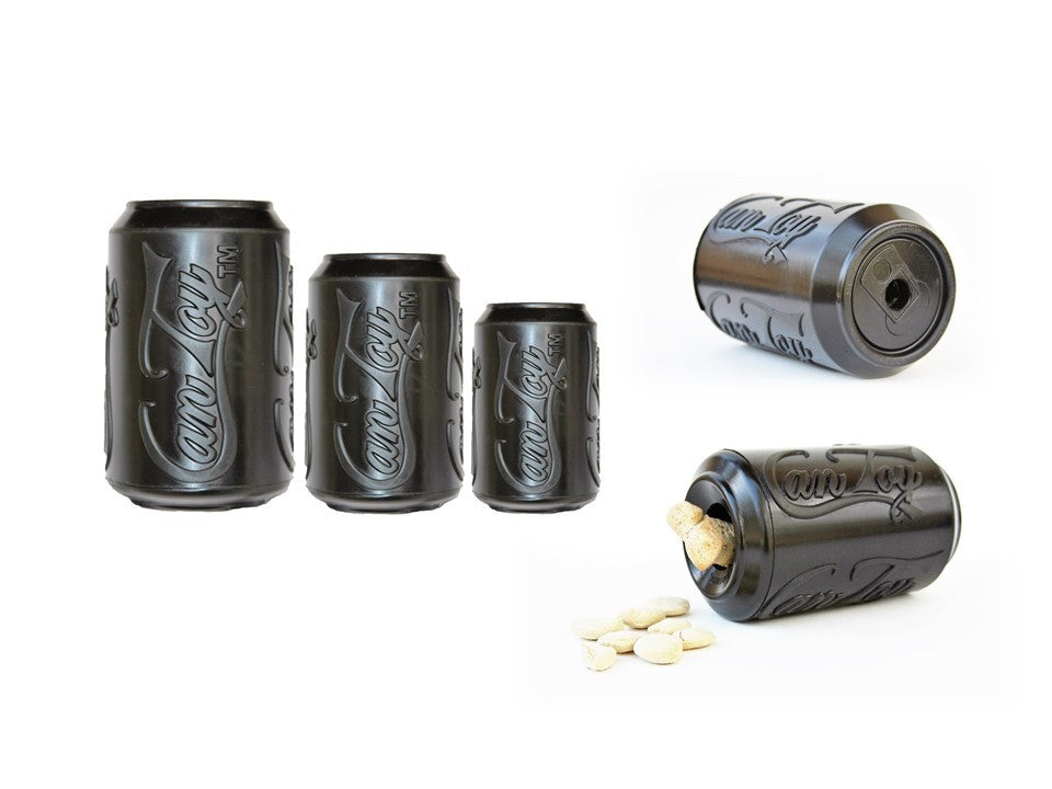 SP Magnum Can Toy eDispenser Ultra Durable Rubber Chew Toy & Treat Dispenser - Black