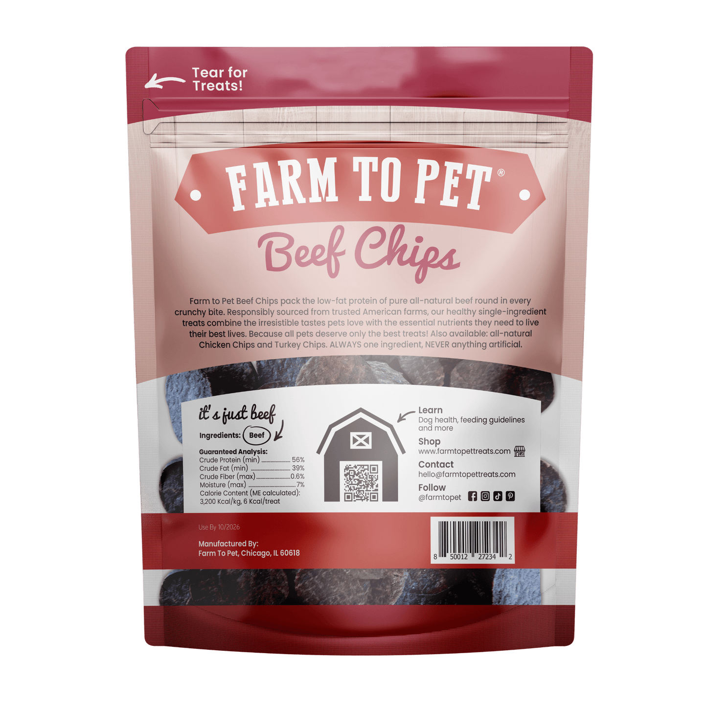 Farm to Pet Beef Chips for Dogs