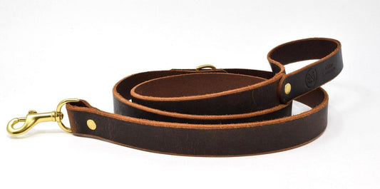 Whiskey Leather Works Full Leather Dog Leash