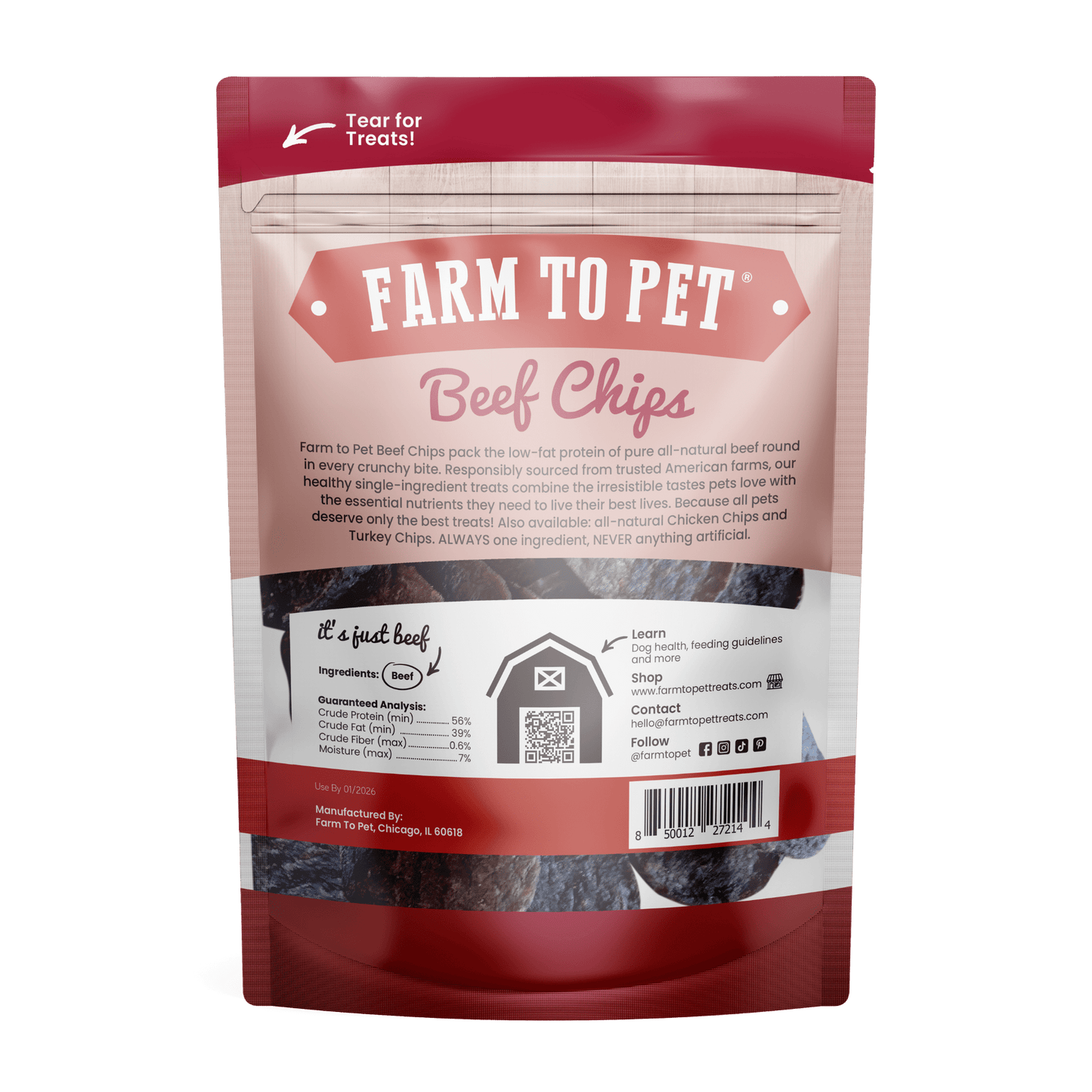 Farm to Pet Beef Chips for Dogs