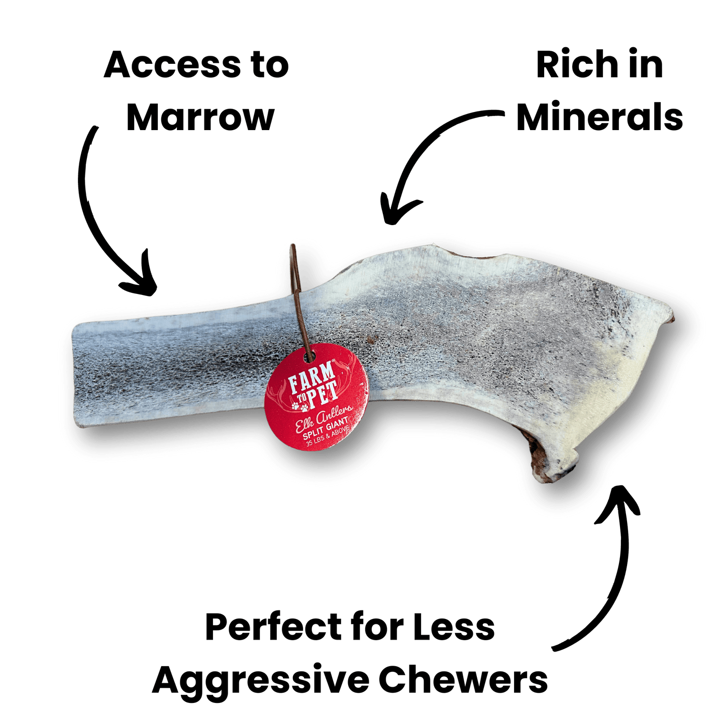 Farm to Pet Split Elk Antlers for Dogs