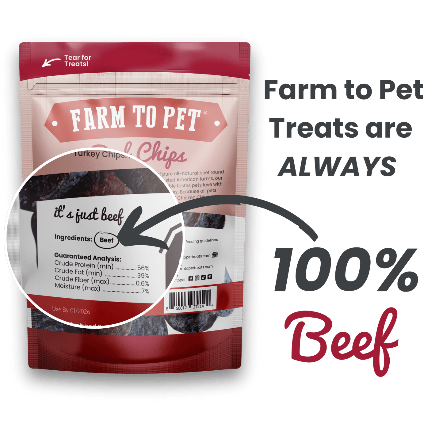 Farm to Pet Beef Chips for Dogs