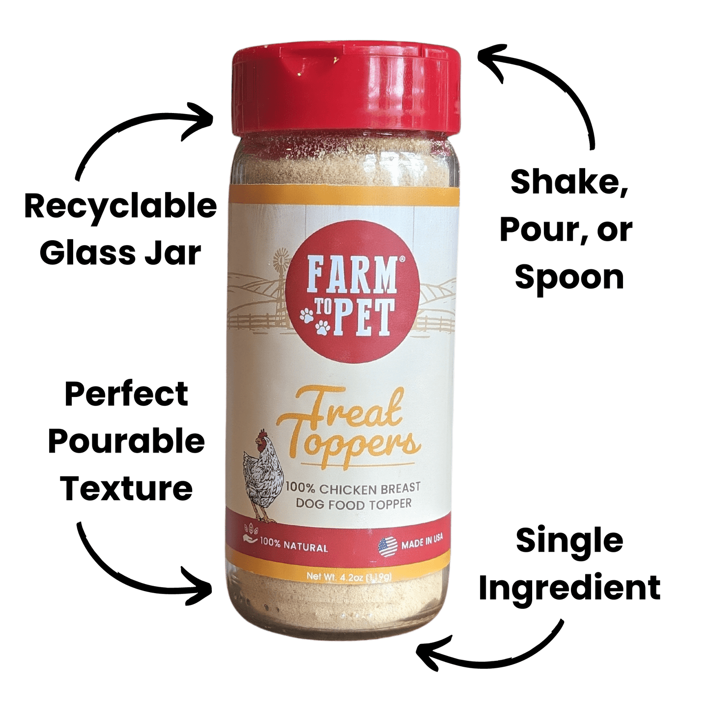 Farm to Pet Chicken Treat Dog Food Topper