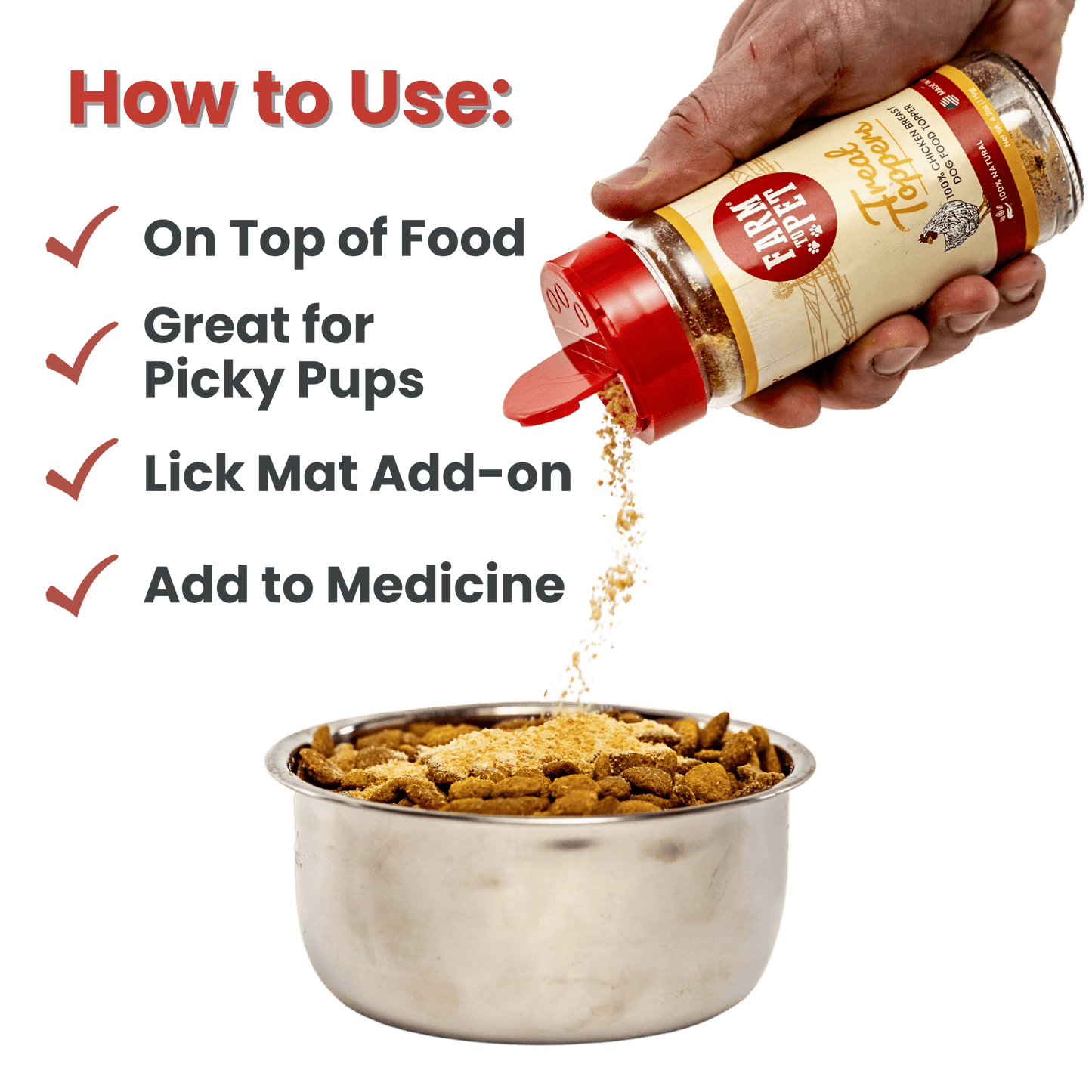 Farm to Pet Chicken Treat Dog Food Topper