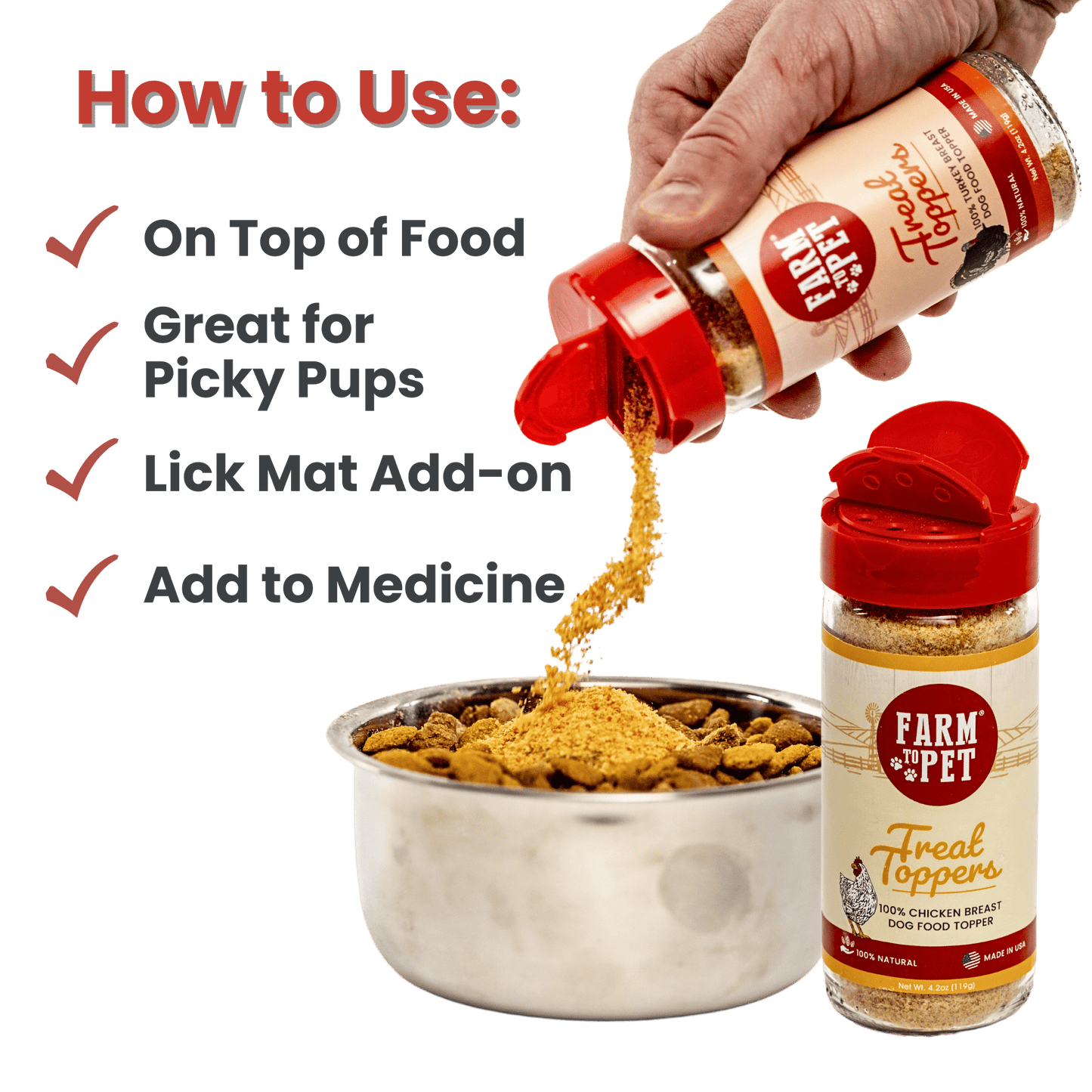 Farm to Pet Chicken & Turkey Dog Food Topper Bundle