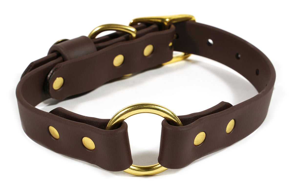 Pointer Traditions Hunting Dog Center Ring Collar - Leather Brown