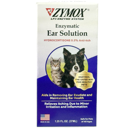 Zymox Ear Solution with 0.5% Hydrocortisone for Dogs & Cats (1.25 oz)