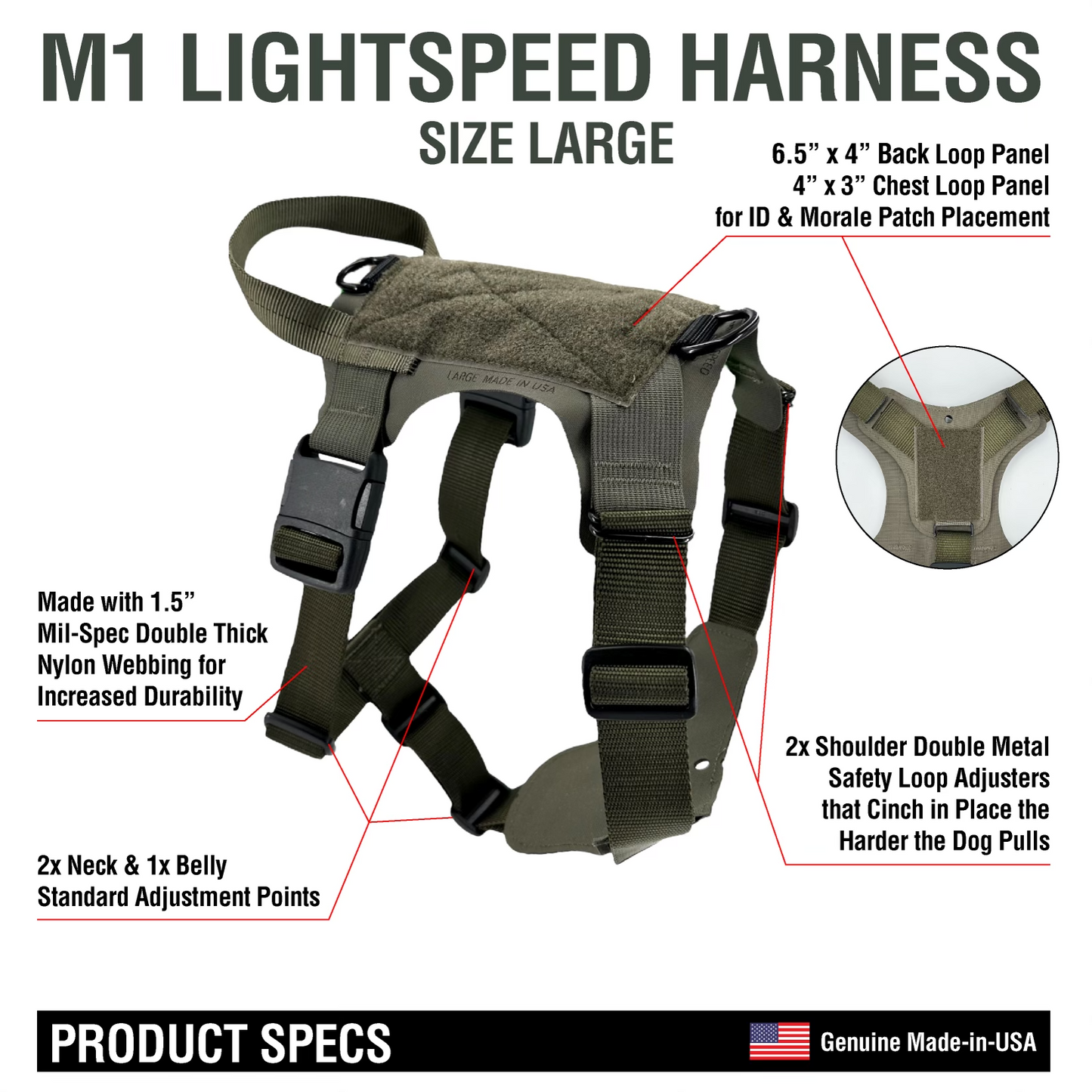 Kiloniner K9R - M1 LightSpeed Harness Large