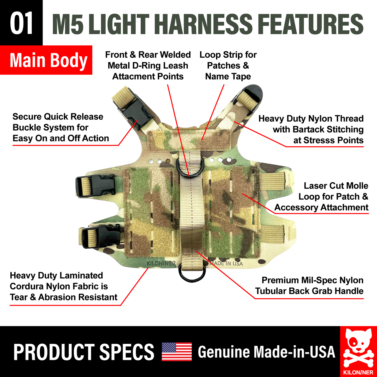 Kiloniner K9R - M5 MOLLE Light Vest