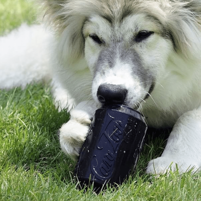 SP Magnum Can Toy eDispenser Ultra Durable Rubber Chew Toy & Treat Dispenser - Black