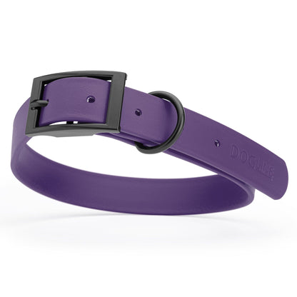 Dogline Biothane Waterproof Dog Collar with Black Hardware - Size L (18 to 22 inches)