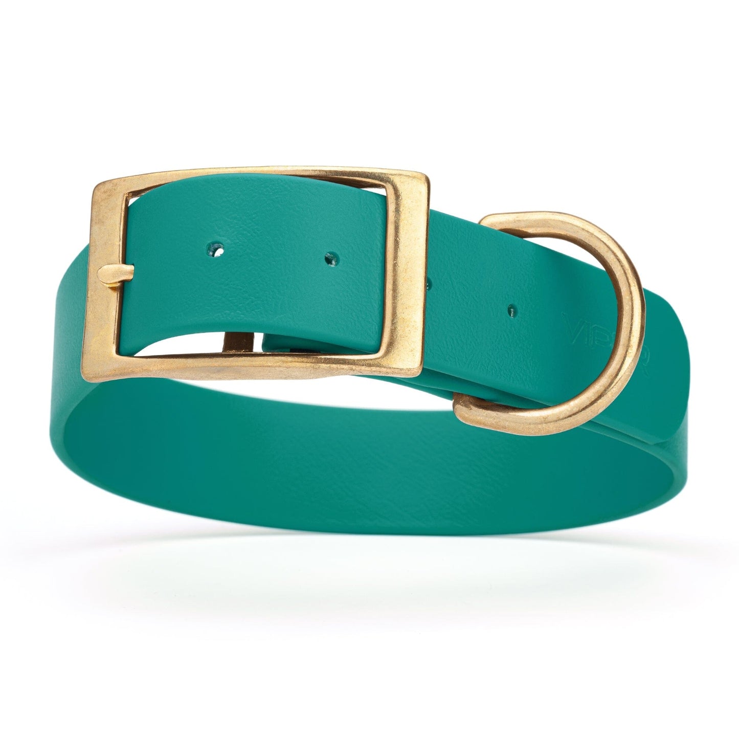 Viper Biothane Waterproof Dog Collar - Brass Hardware - 1.5in Wide, Size L (16 to 20 inches)