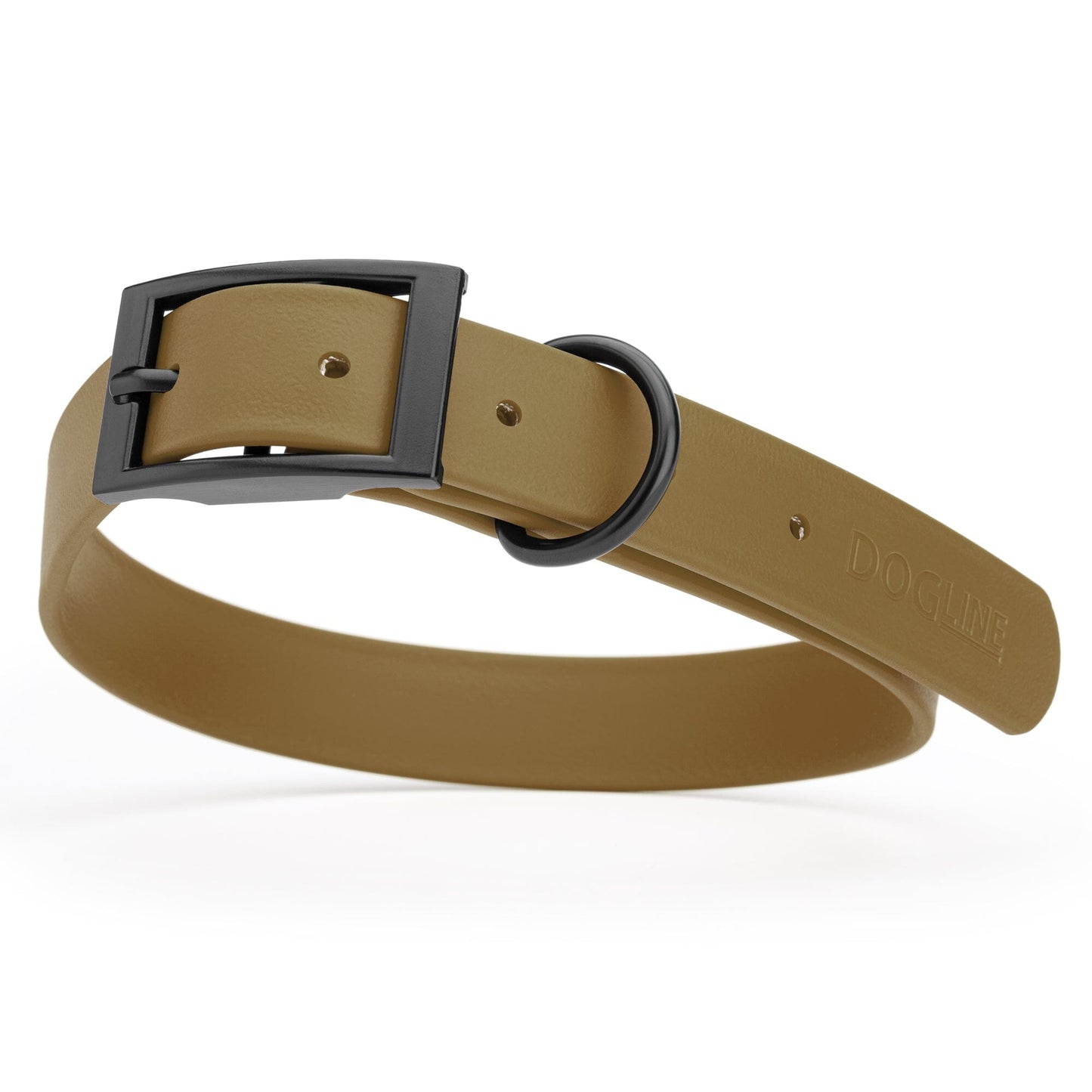 Dogline Biothane Waterproof Dog Collar with Black Hardware - Size XL (22 to 25 inches)