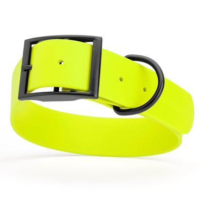 Dogline Biothane Waterproof Dog Collar with Black Hardware -  1.5" Wide, Size XXL (24 to 28 inches)