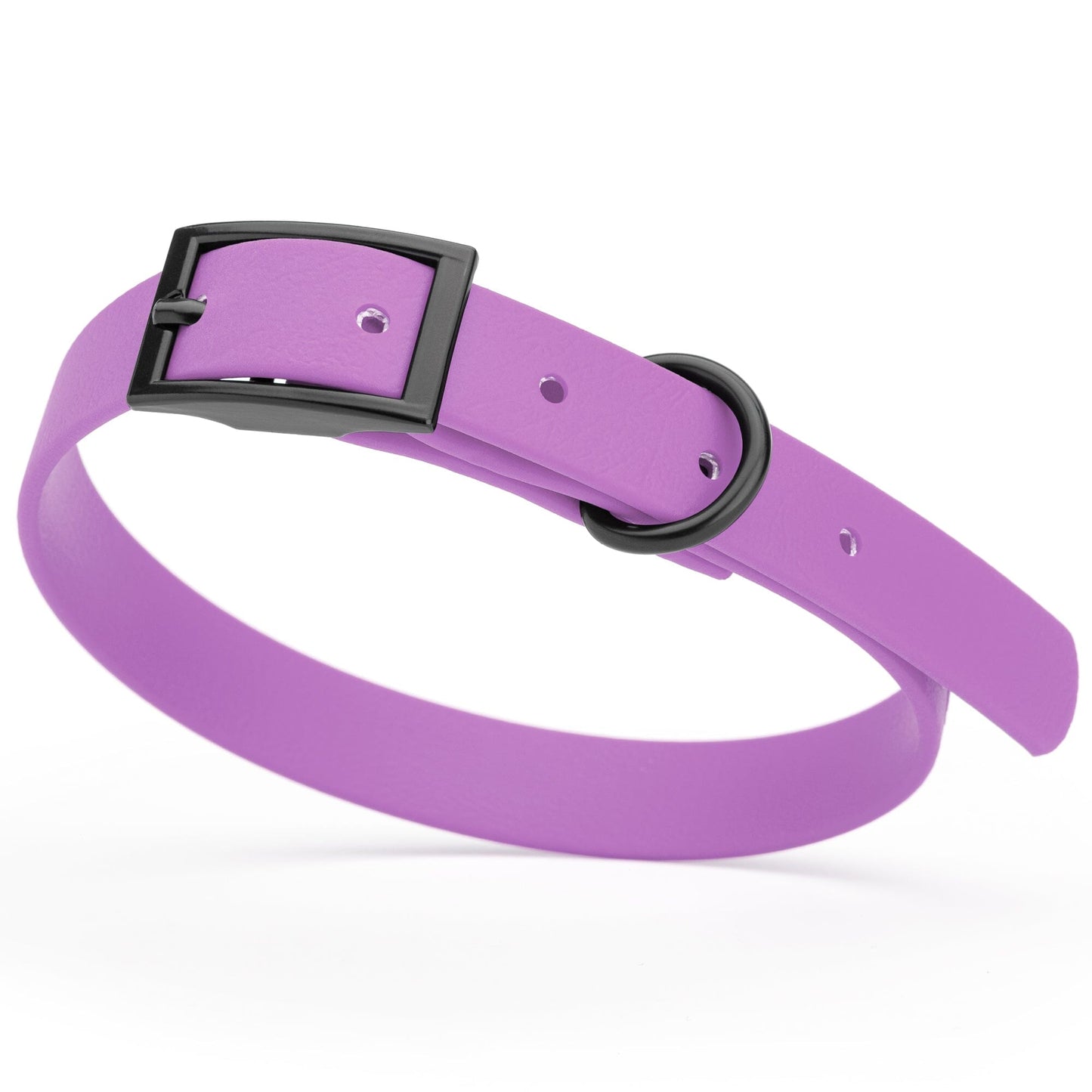 Dogline Biothane Waterproof Dog Collar with Black Hardware - Size S (12 to 15 inches)