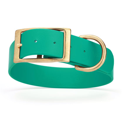 Viper Biothane Waterproof Dog Collar - Brass Hardware - 1.5in Wide - Size L (16" - 20")
