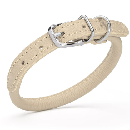 Soft Leather Round Dog Collar
