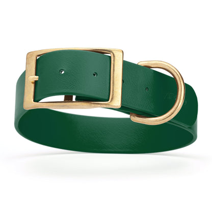 Viper Biothane Waterproof Dog Collar - Brass Hardware - 1.5in Wide - Size L (16" - 20")