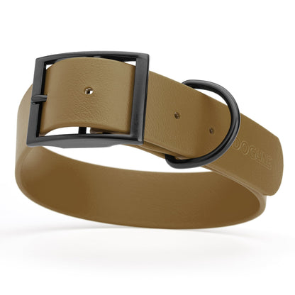 Dogline Biothane Waterproof Dog Collar with Black Hardware -  1.5" Wide, Size XXL (24 to 28 inches)