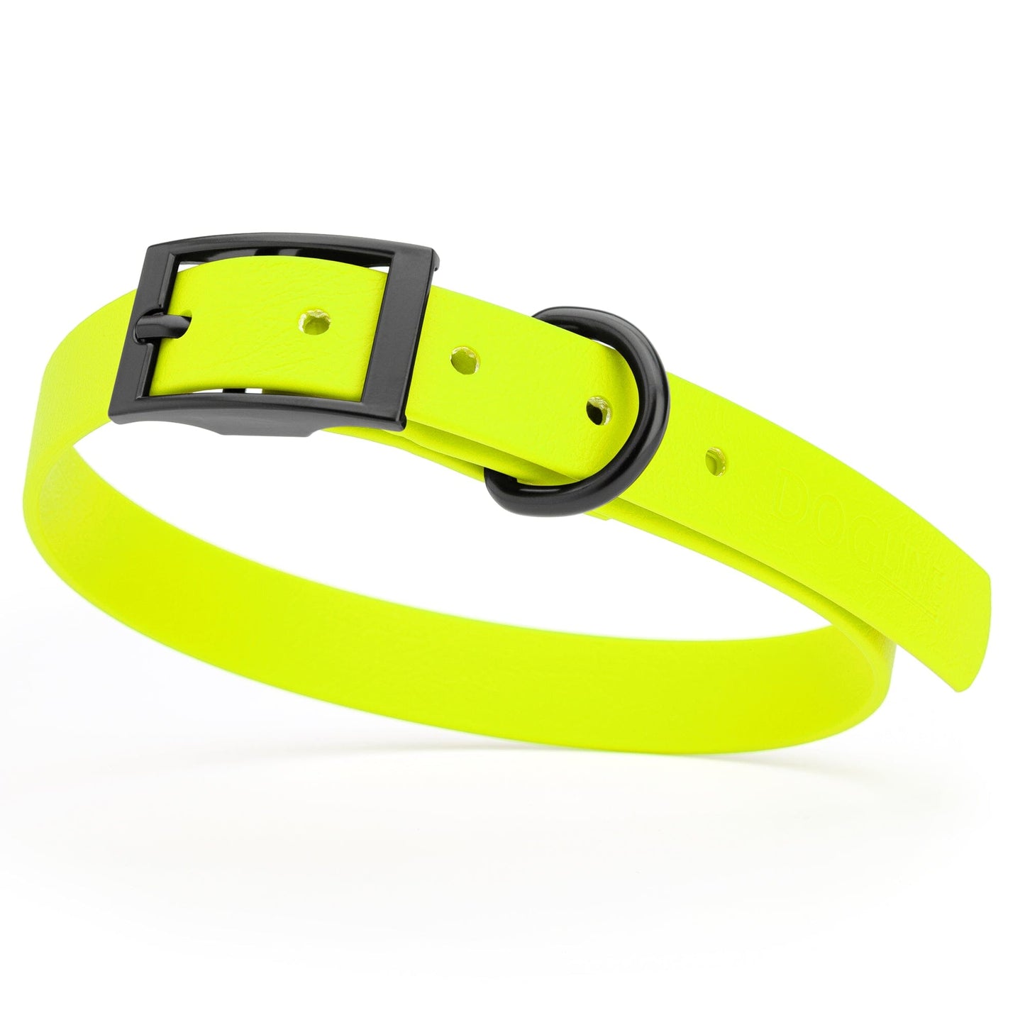 Dogline Biothane Waterproof Dog Collar with Black Hardware - Size M (15 to 18 inches)