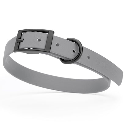 Dogline Biothane Waterproof Dog Collar with Black Hardware - Size M (15 to 18 inches)