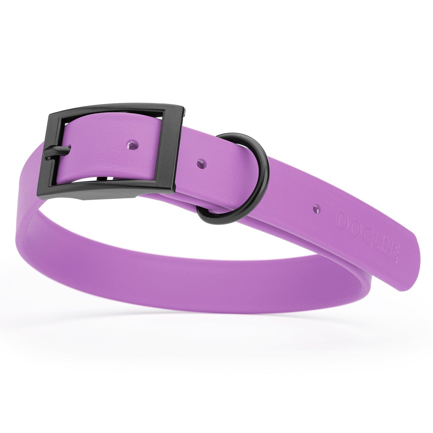 Dogline Biothane Waterproof Dog Collar with Black Hardware - Size XL (22 to 25 inches)