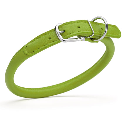 Soft Leather Round Dog Collar