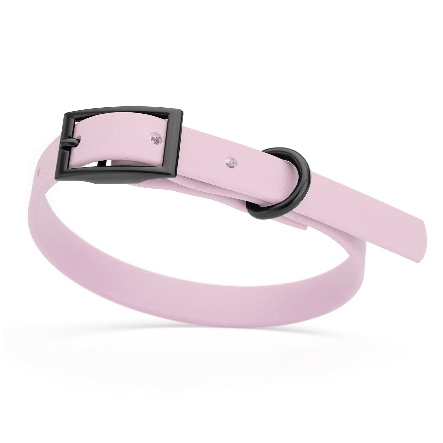BioThane Waterproof Dog Collar - XS: L 9"-12" x W 1/2" - Black OR Brass Hardware