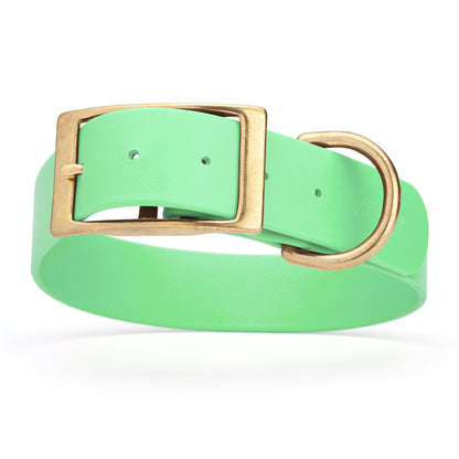 Viper Biothane Waterproof Dog Collar - Brass Hardware - 1.5in Wide, Size L (16 to 20 inches)
