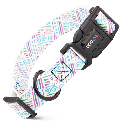 Dogline Biothane Full Color Design Printed Dog Collar with Quick Release Buckle