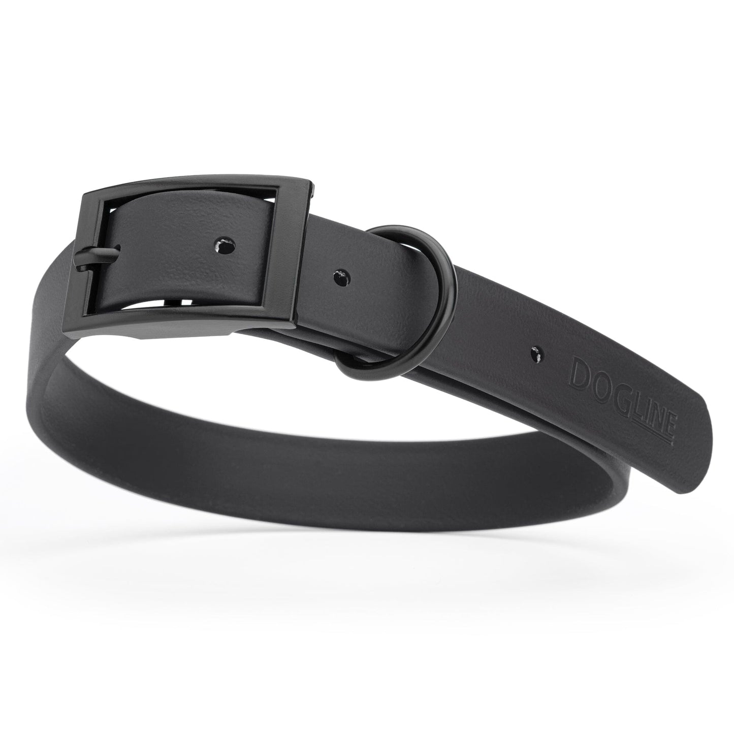 Dogline Biothane Waterproof Dog Collar with Black Hardware - Size L (18 to 22 inches)