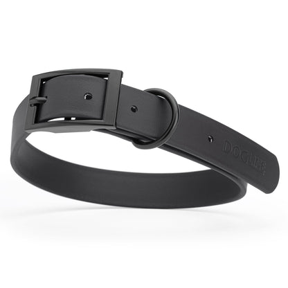 Dogline Biothane Waterproof Dog Collar with Black Hardware - Size L (18 to 22 inches)