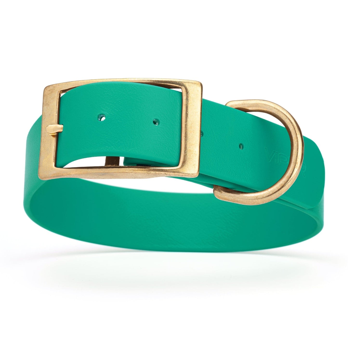 Viper Biothane Waterproof Dog Collar - Brass Hardware - 1.5in Wide, Size L (16 to 20 inches)